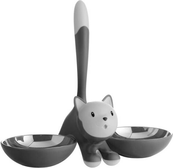 Alessi Tigrito Kattenvoerbak grijs 55cl