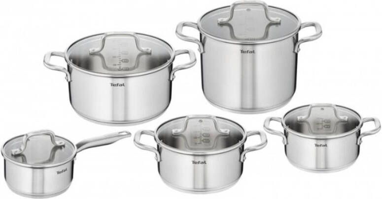 Tefal Virtuoso Pannenset 5 delig Hoge kookpan Ø 22 cm + Steelpan Ø 16 cm +