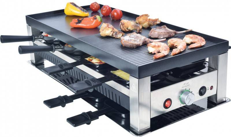Solis Grill Table 5 En 1 - Raclette, Grill, Wok, Pizza Et Crêpes Pour 8 Personnes, 1400W