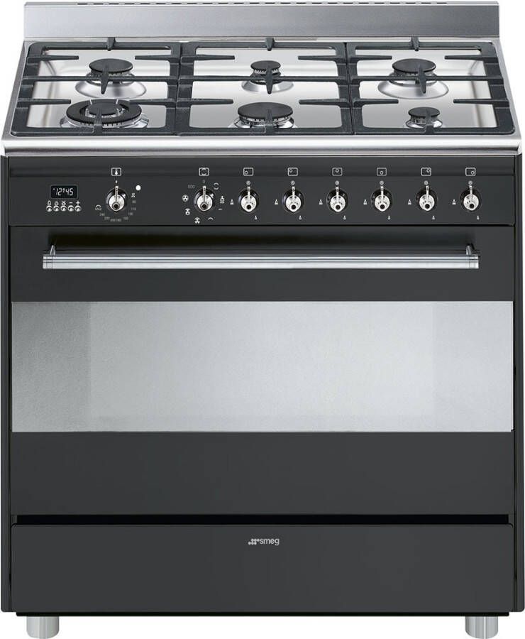 Smeg SNLK916MFA9 gasfornuis antraciet met 6 gasbranders