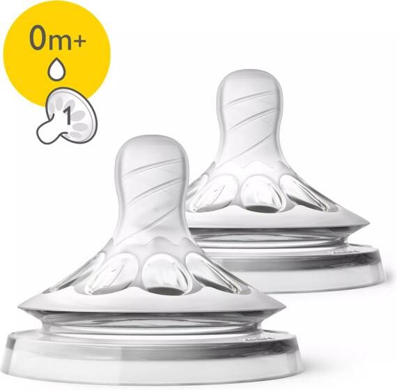 Philips Avent SCF041/27 Natural-speen 2.0 voor pasgeborenen 0m+ 2 stuks