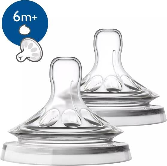 Philips Avent Natural-speen 2.0 SCF046/27 6m+ dikke voeding 2 stuks